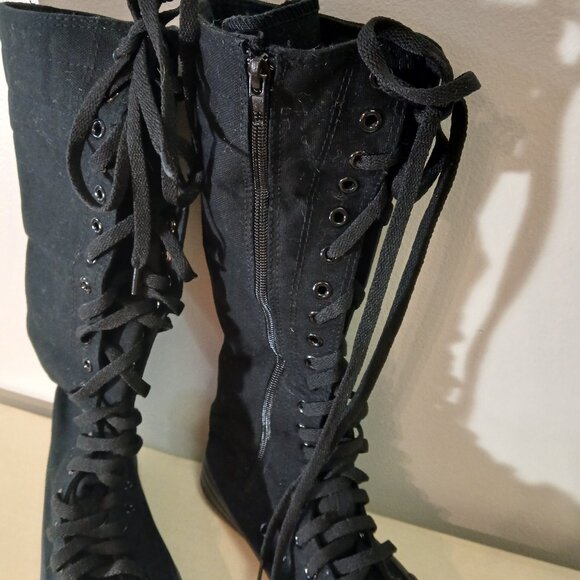 Yuanbu knee-high lace-up boots - black size 35 - Picture 2 of 5